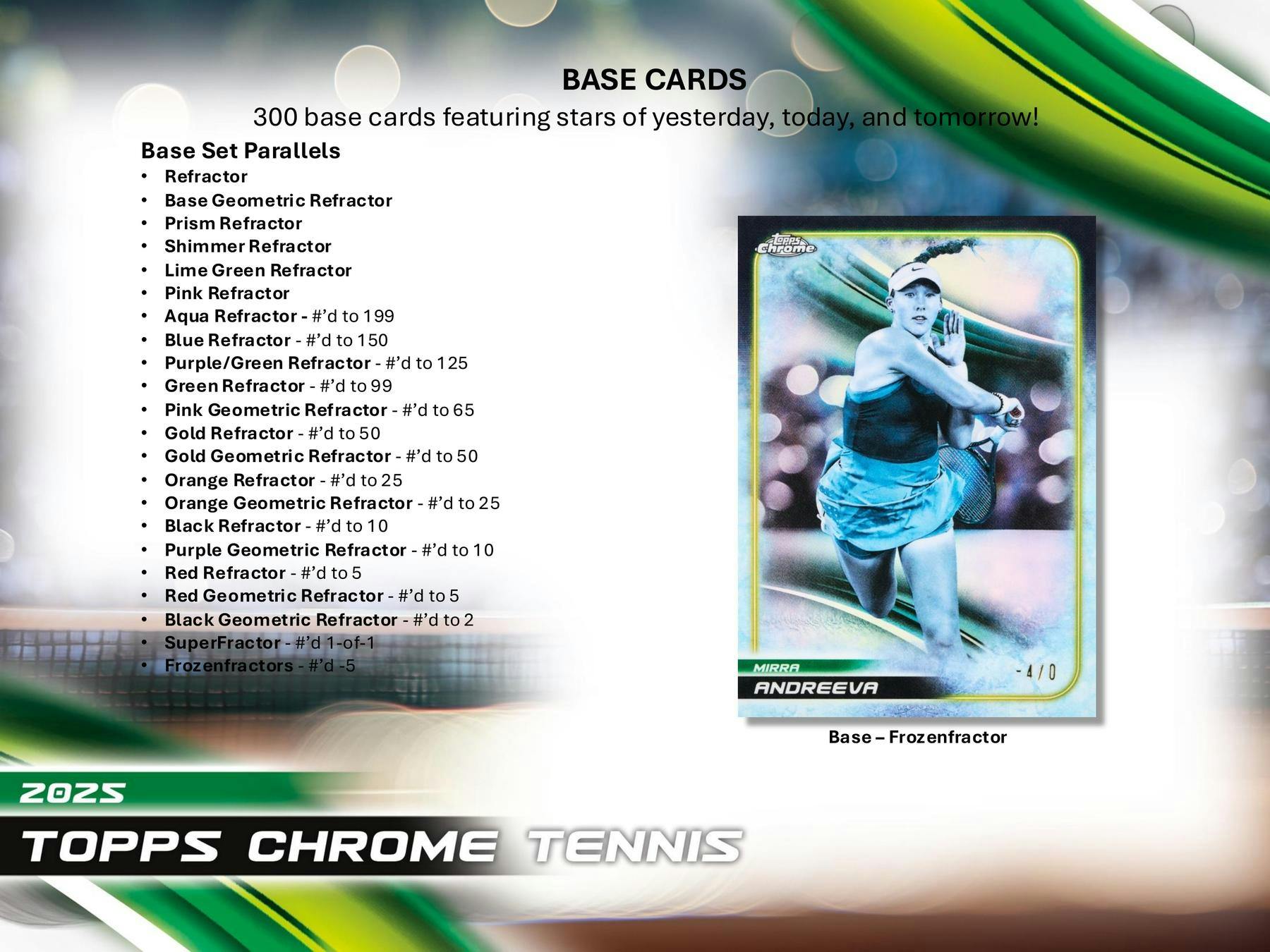2025 Topps Chrome Tennis Breakers Delight Box (5 Autos) - Tennis Hobby Box