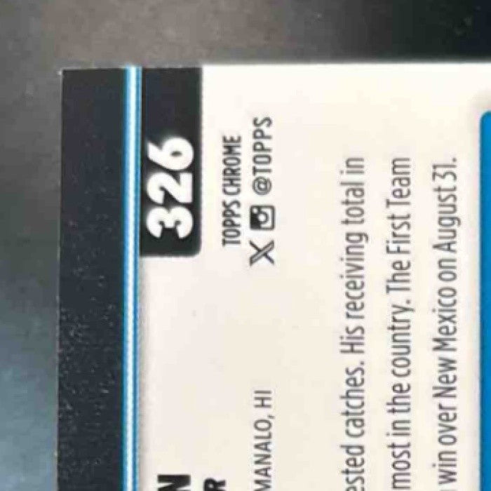 2025 Topps Chrome Tetairoa McMillan RayWave Refractor #326 RC Carolina Panthers - Sports Cards