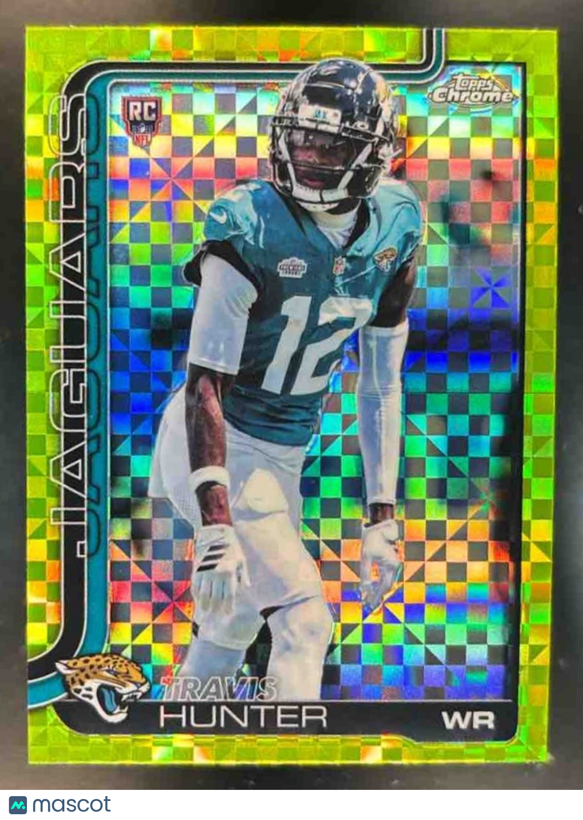 2025 Topps Chrome Travis Hunter Lime Green xFractor #332 RC Jacksonville Jaguars - Sports Cards
