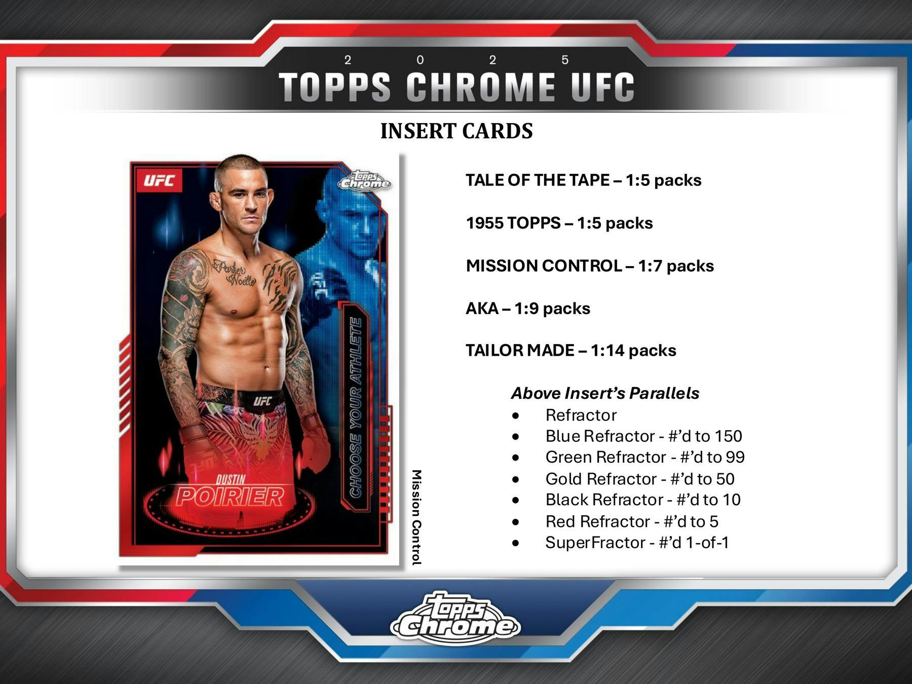 2025 Topps Chrome UFC Hobby Box (2 Autos) - Trading Cards