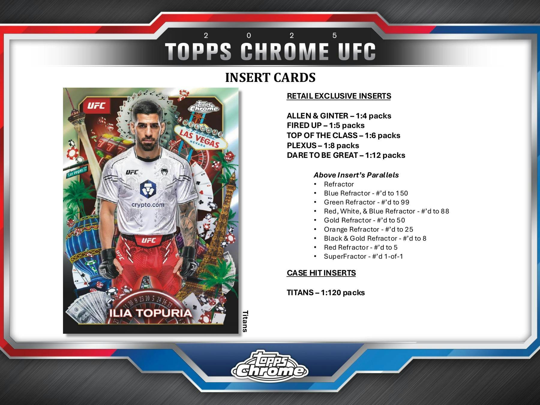 2025 Topps Chrome UFC Mega Box (10 X-Fractors) - Trading Cards
