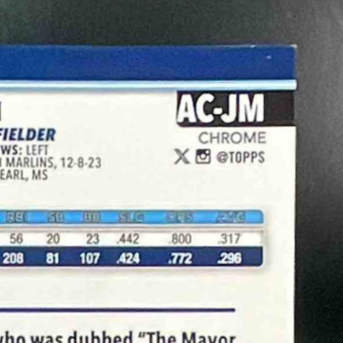 2025 Topps Chrome Update Jake Mangum #AC-JM Auto Red Wave Refractor 1/5 RC Rays - Sports Cards