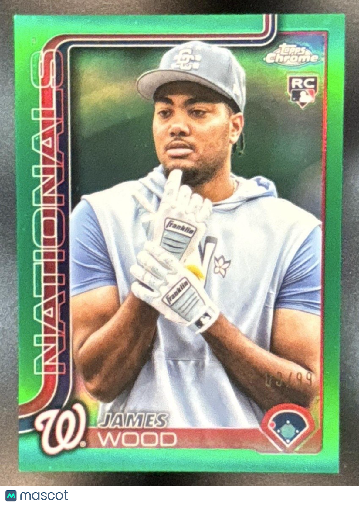 2025 Topps Chrome Update James Wood Image Variation Green /99 #USC95 RC SSP - Sports Cards