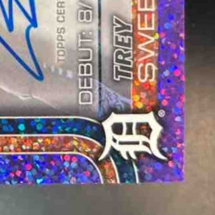 2025 Topps Chrome Update Trey Sweeney Auto Purple Speckle /299 RC Detroit Tigers - Sports Cards
