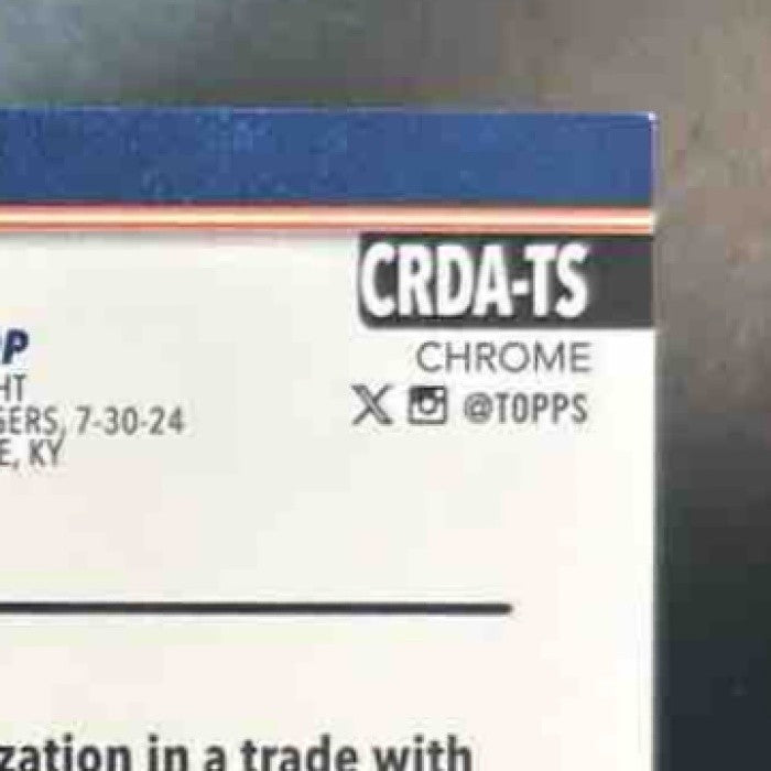 2025 Topps Chrome Update Trey Sweeney Auto Purple Speckle /299 RC Detroit Tigers - Sports Cards