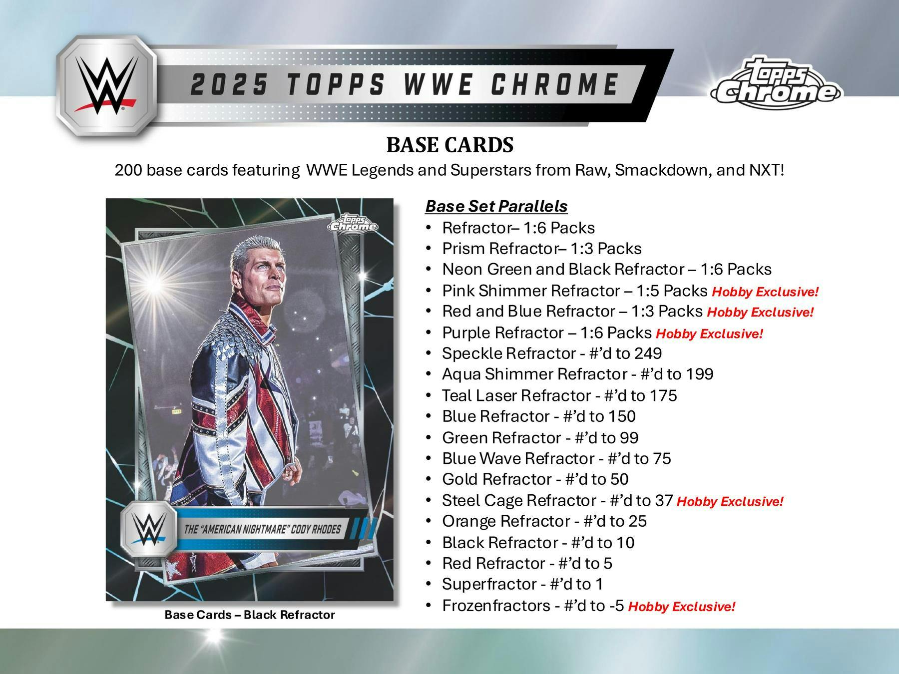 2025 Topps Chrome WWE Wrestling Hobby Box (2 Autos) - Hobby Box
