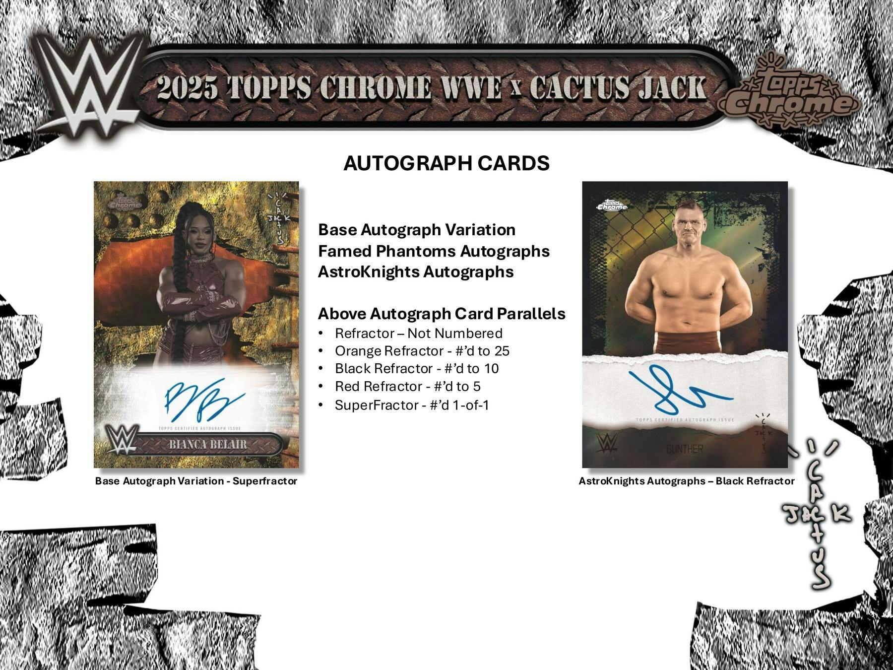 2025 Topps Chrome WWE x Cactus Jack Hobby Box Hobby Box