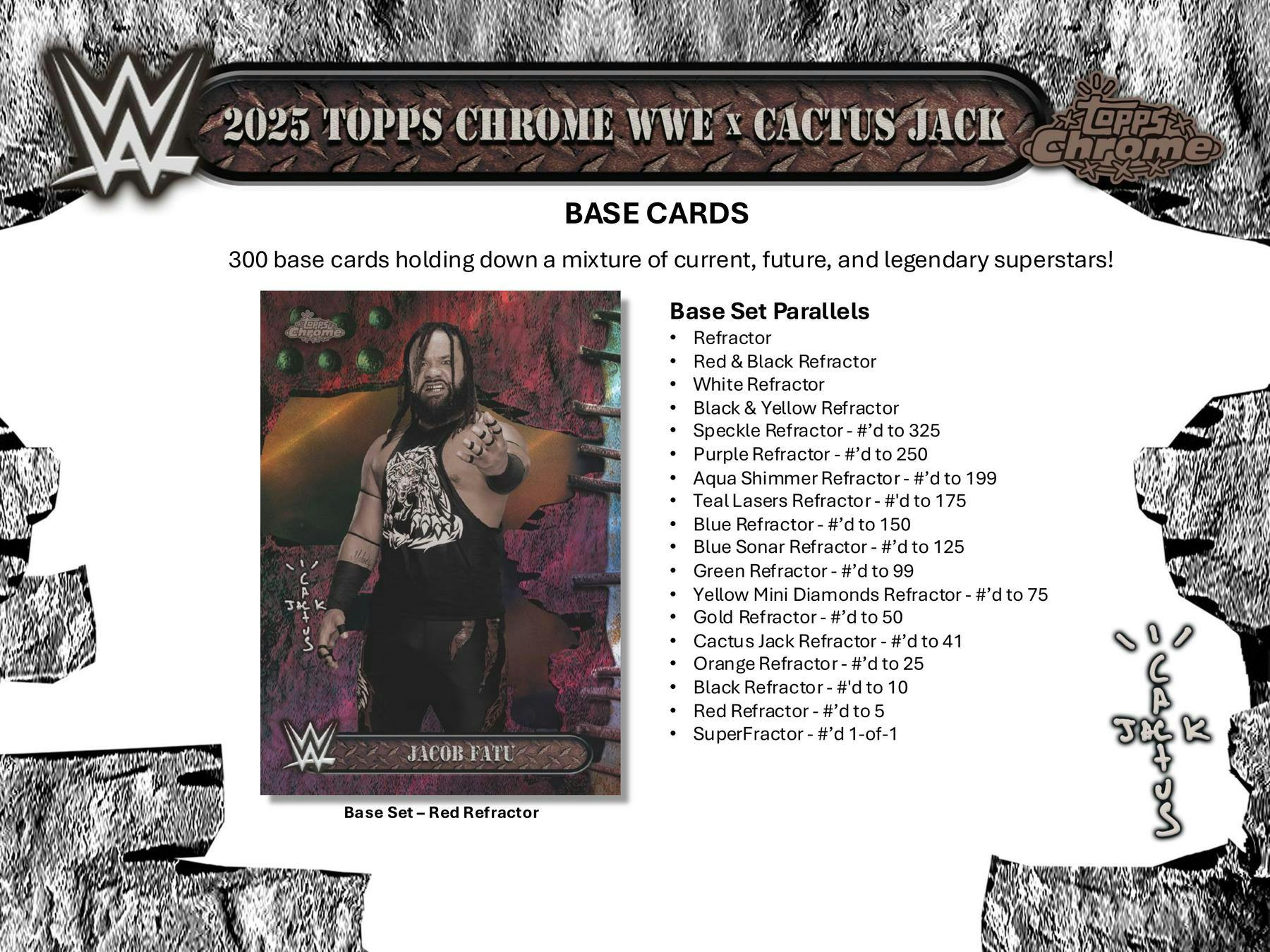 2025 Topps Chrome WWE x Cactus Jack Hobby Box Hobby Box