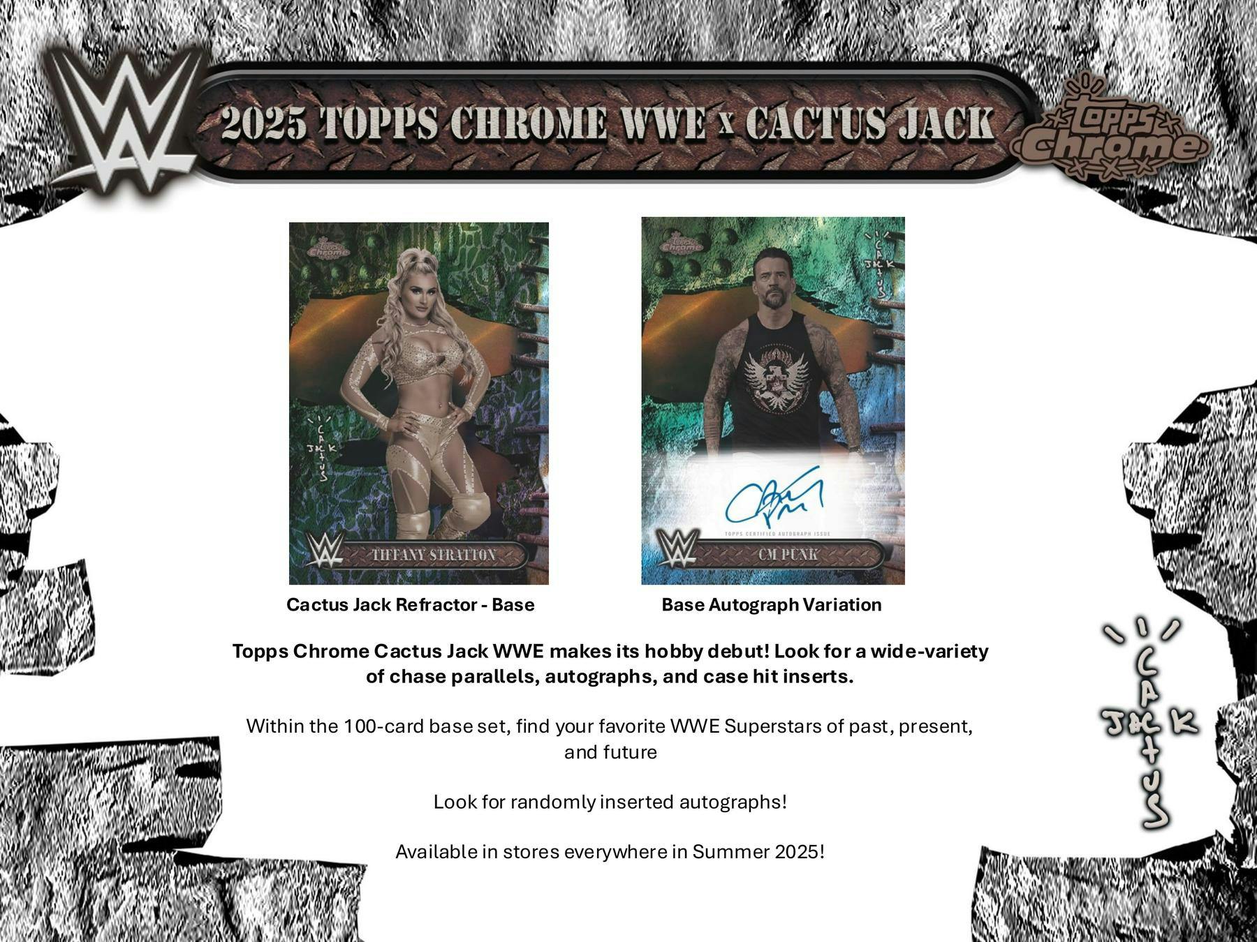 2025 Topps Chrome WWE x Cactus Jack Hobby Box Hobby Box