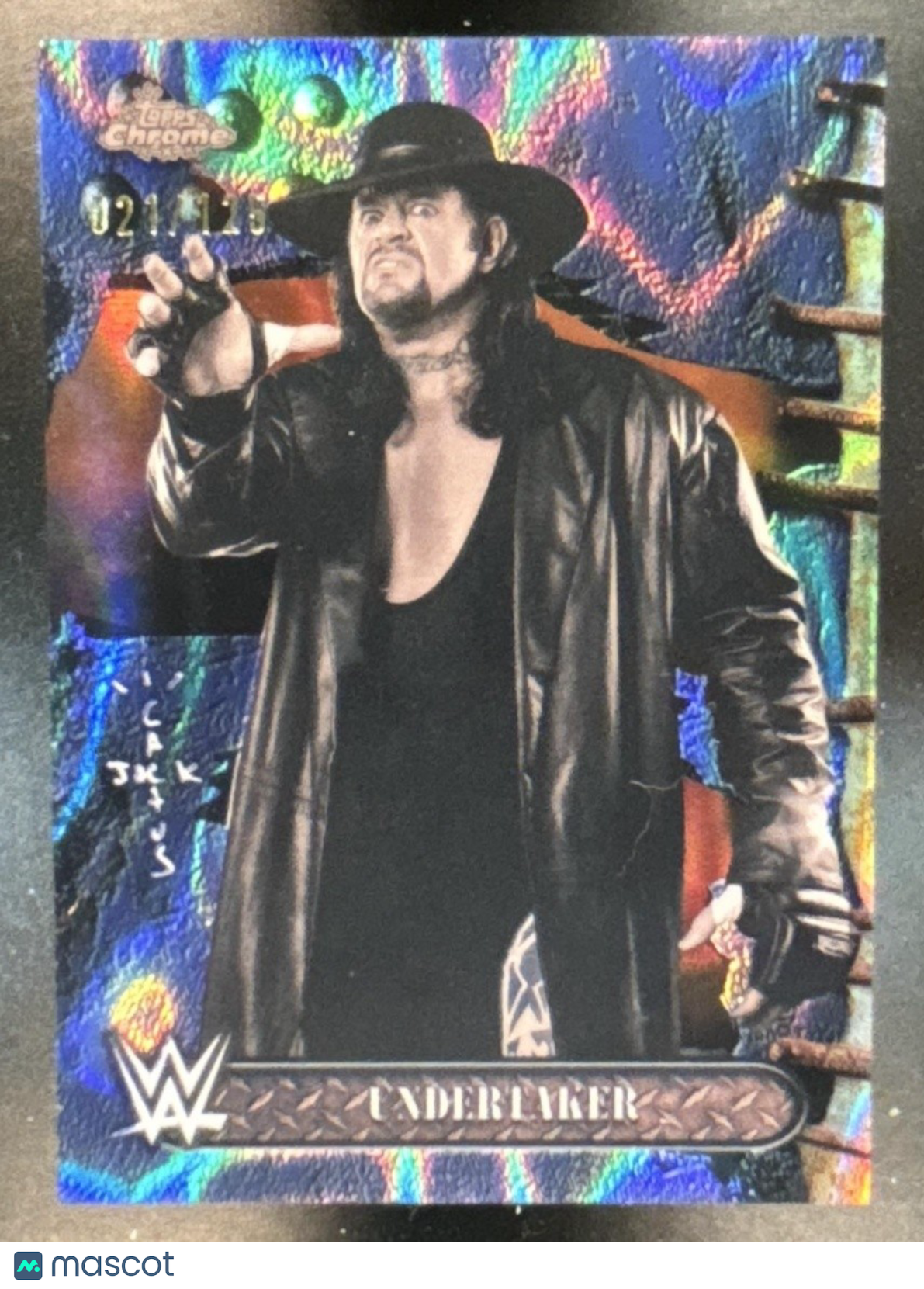 2025 Topps Chrome WWE x Cactus Jack Undertaker Blue Sonar /125 #40 - Sports Cards