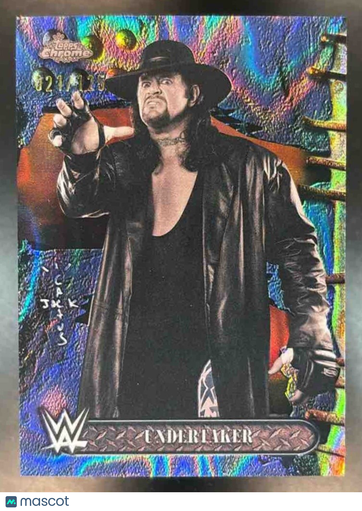 2025 Topps Chrome WWE x Cactus Jack Undertaker Blue Sonar Refractor /125 #40 - Sports Cards