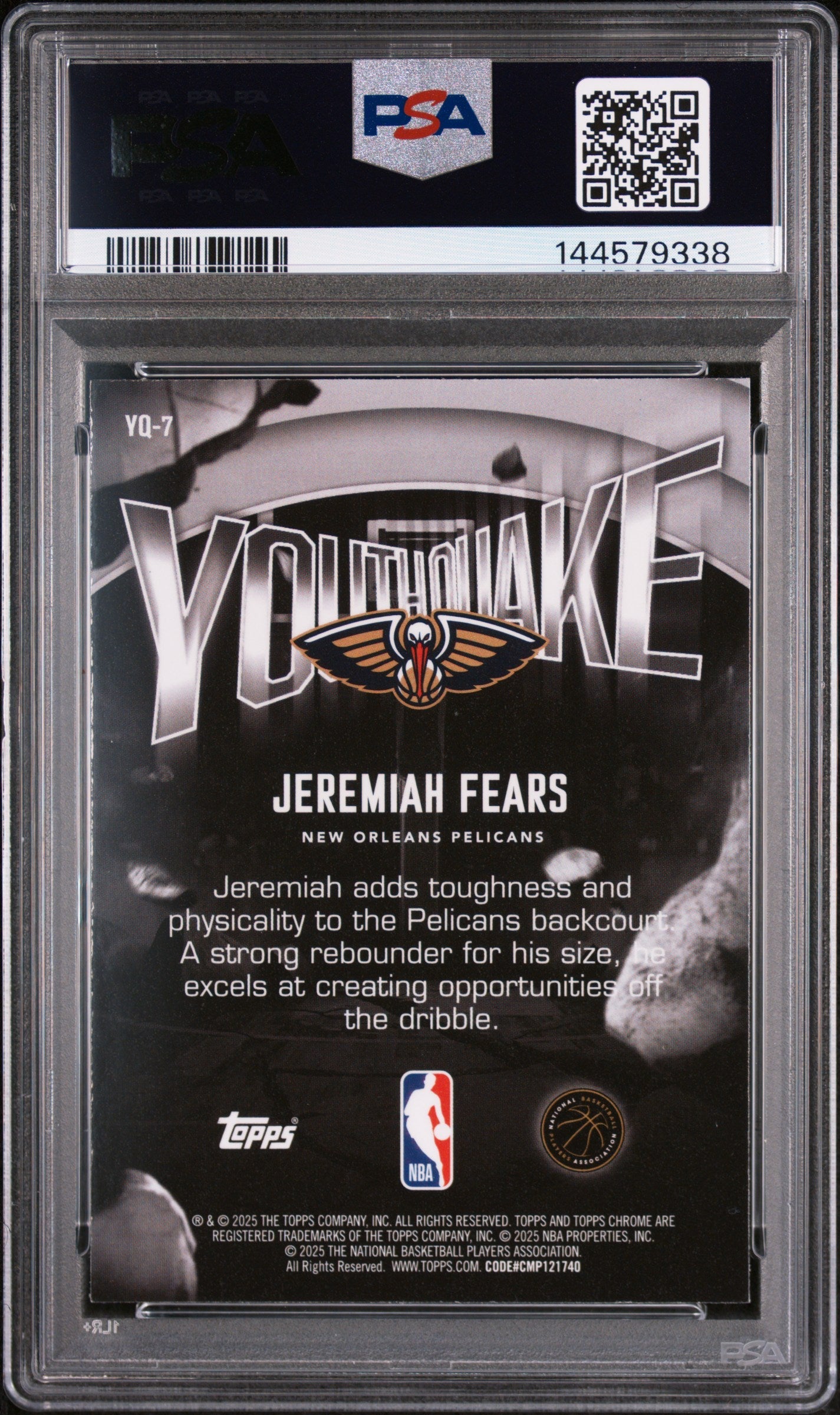 2025 Topps Chrome Youthquake Jeremiah Fears #YQ-7 PSA 9 - Graded Sports Cards