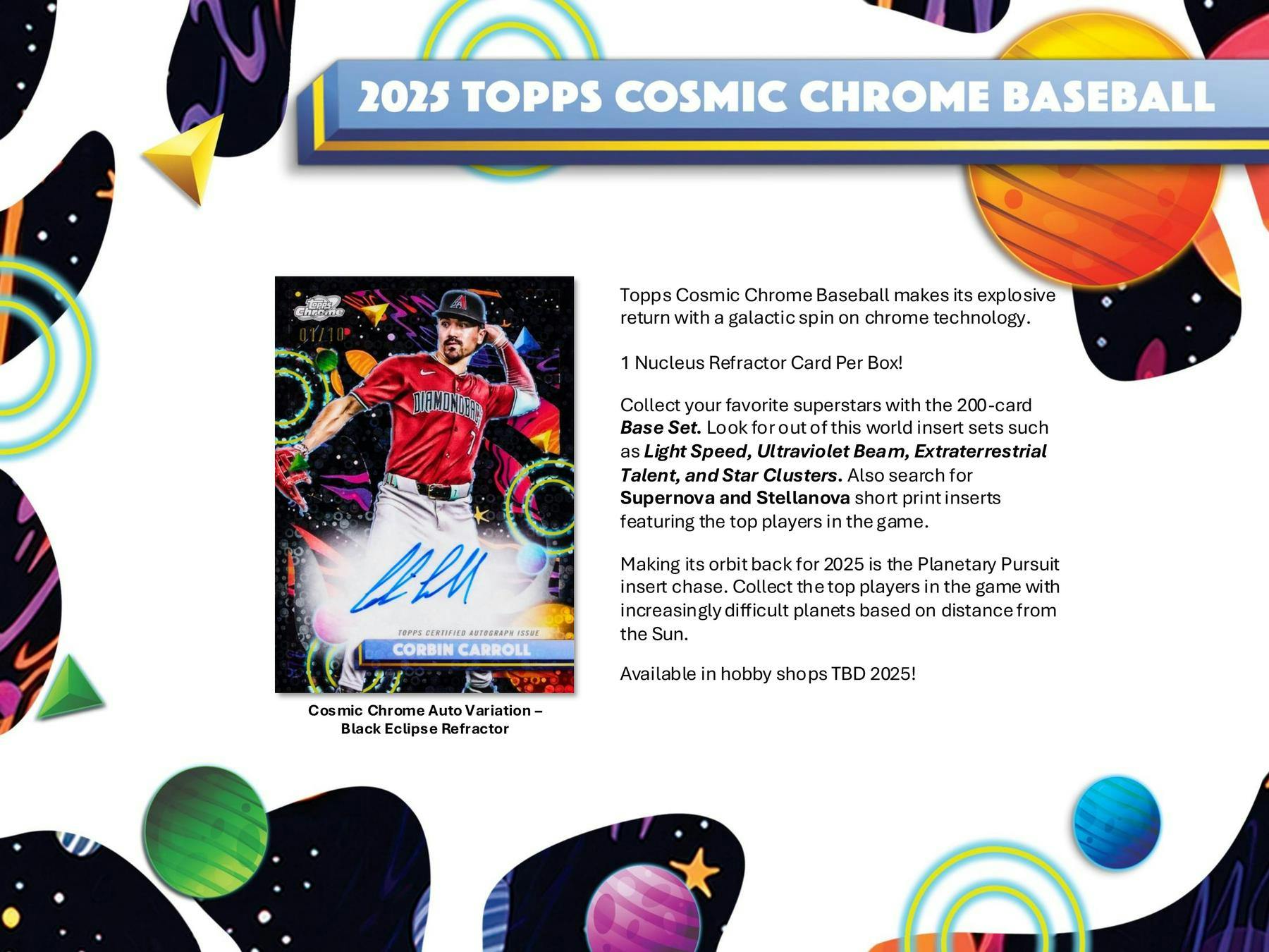 2025 Topps Cosmic Chrome Baseball Hobby Box (The Galaxy Awaits) DEC 17th - MLB hobby