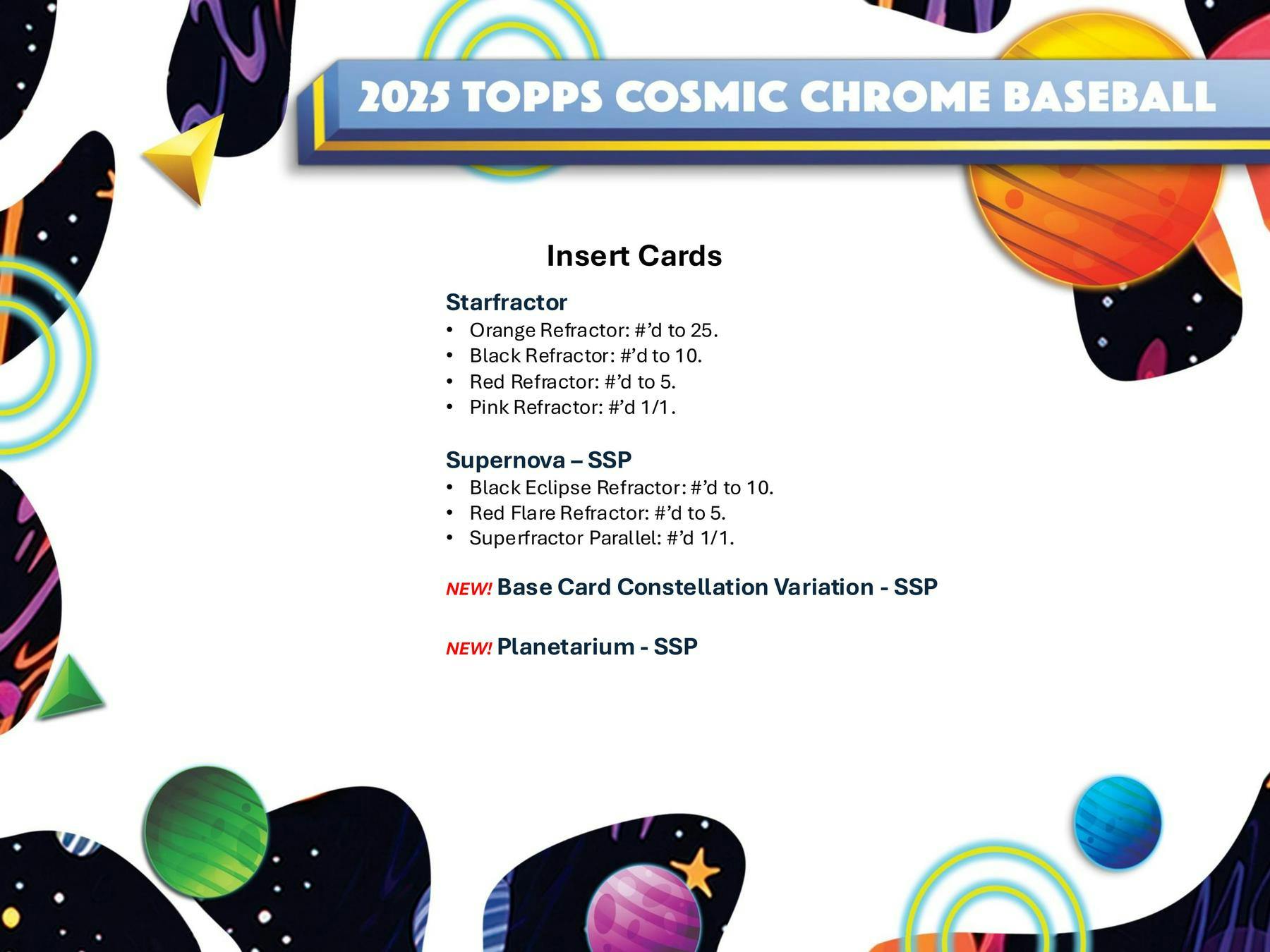 2025 Topps Cosmic Chrome Baseball Hobby Box (The Galaxy Awaits) DEC 17th - MLB hobby