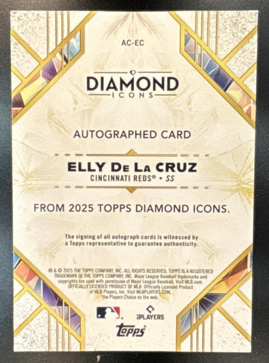 2025 Topps Diamond Icons Elly De La Cruz Auto /25 #AC-EC Cincinnati Reds - Sports Cards