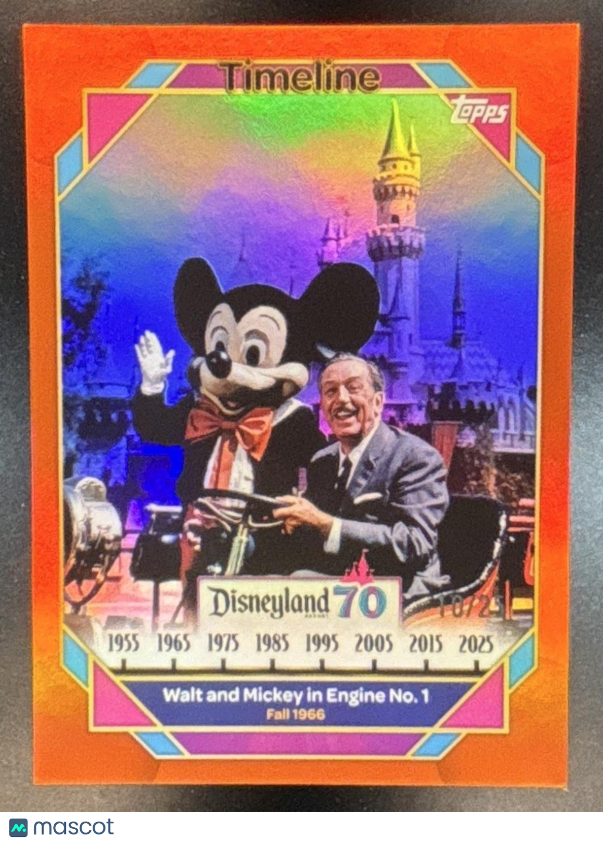 2025 Topps Disneyland 70th Anniversary Walt and Mickey in Engine Timeline /25 - Non-Sports Cards