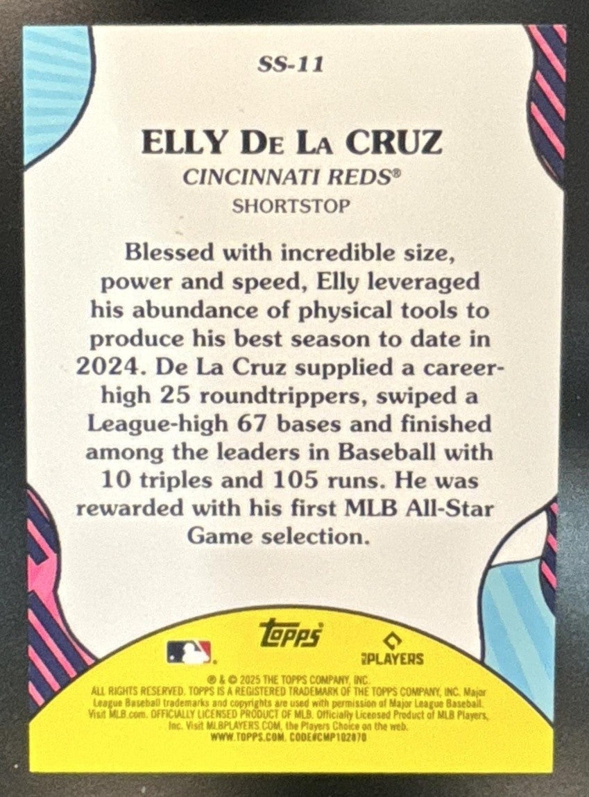 2025 Topps Elly De La Cruz Summer Superstars Blue Foil /150 Cincinnati Reds - Sports Cards