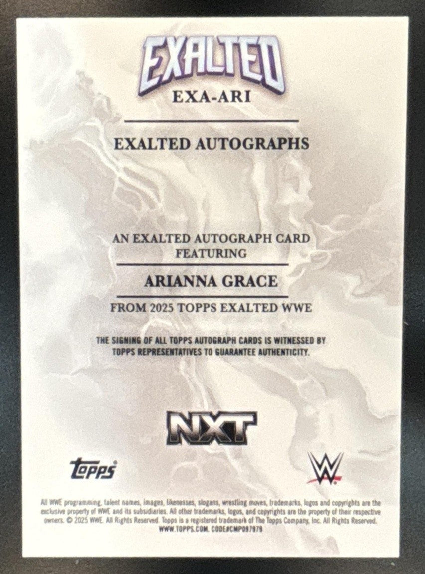 2025 Topps Exalted Arianna Grace Auto #EXA-ARI RC - Sports Cards