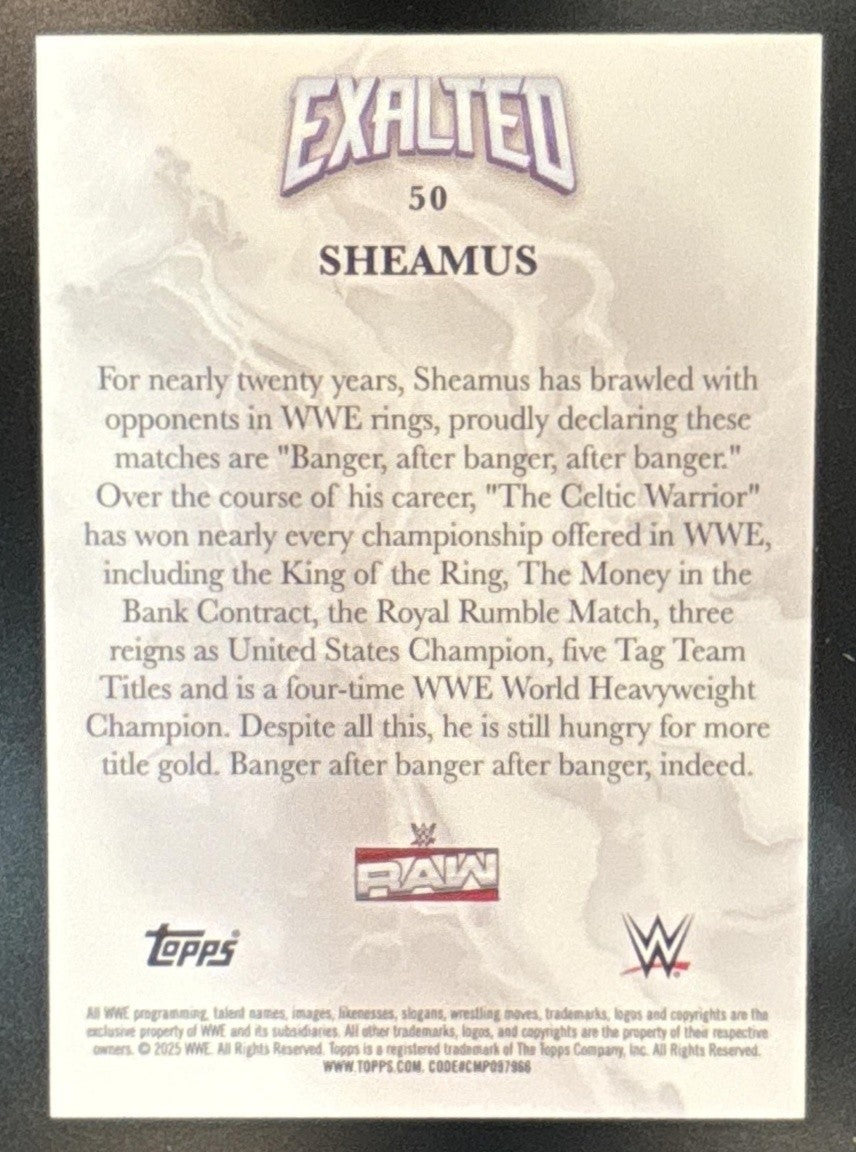 2025 Topps Exalted Sheamus Black 1/1 #50 - Sports Cards
