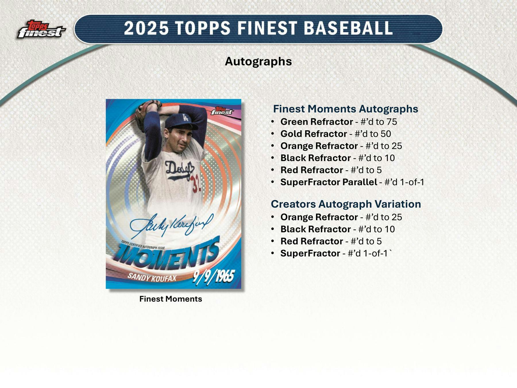 2025 Topps Finest Baseball Hobby Box (2 Chrome Autos)