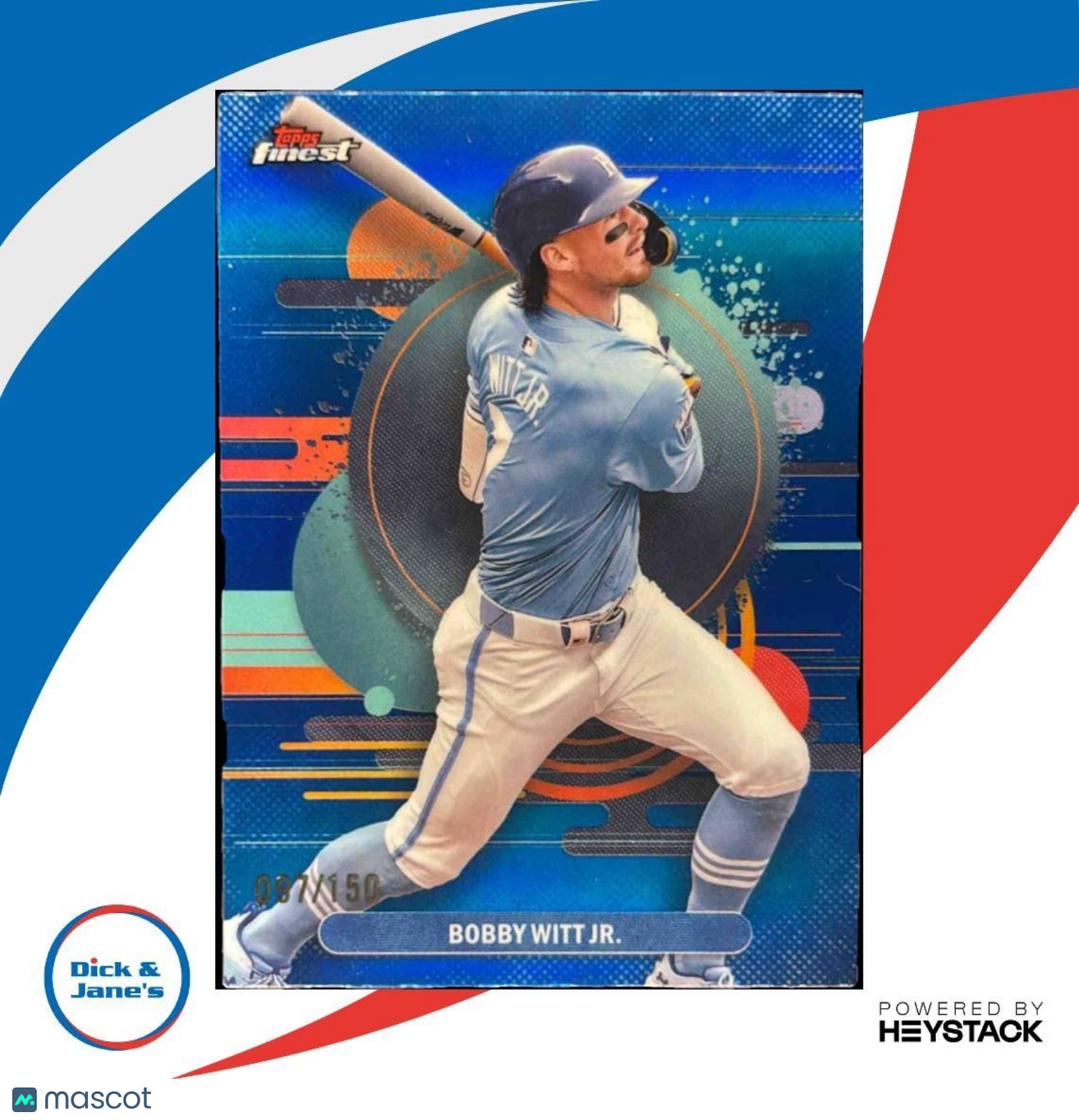 2025 Topps Finest Bobby Witt Jr. Blue Refractor /150 #198 Kansas City Royals - Sports Cards