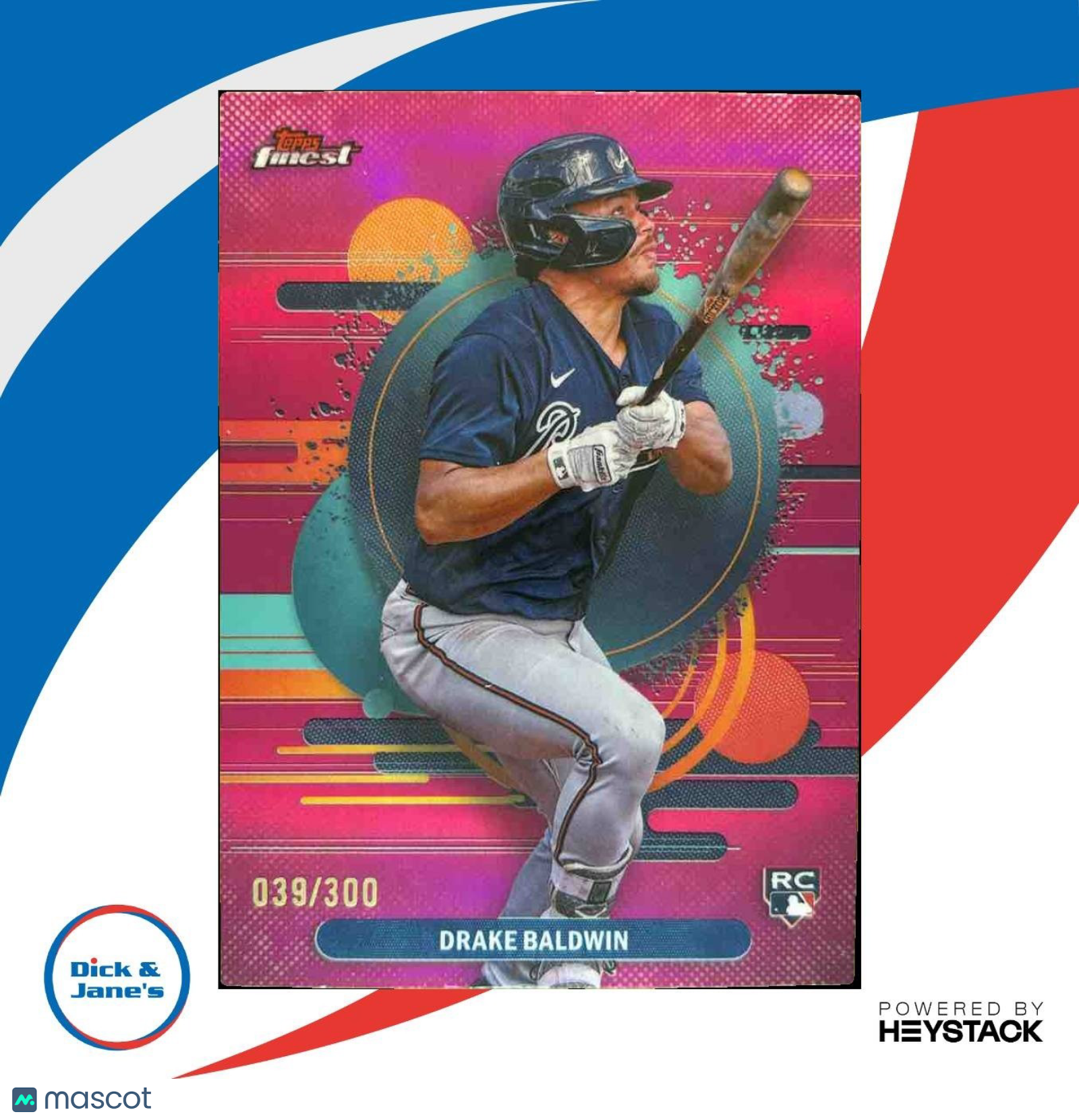 2025 Topps Finest Drake Baldwin Magenta /300 #183 RC Atlanta Braves - Sports Cards
