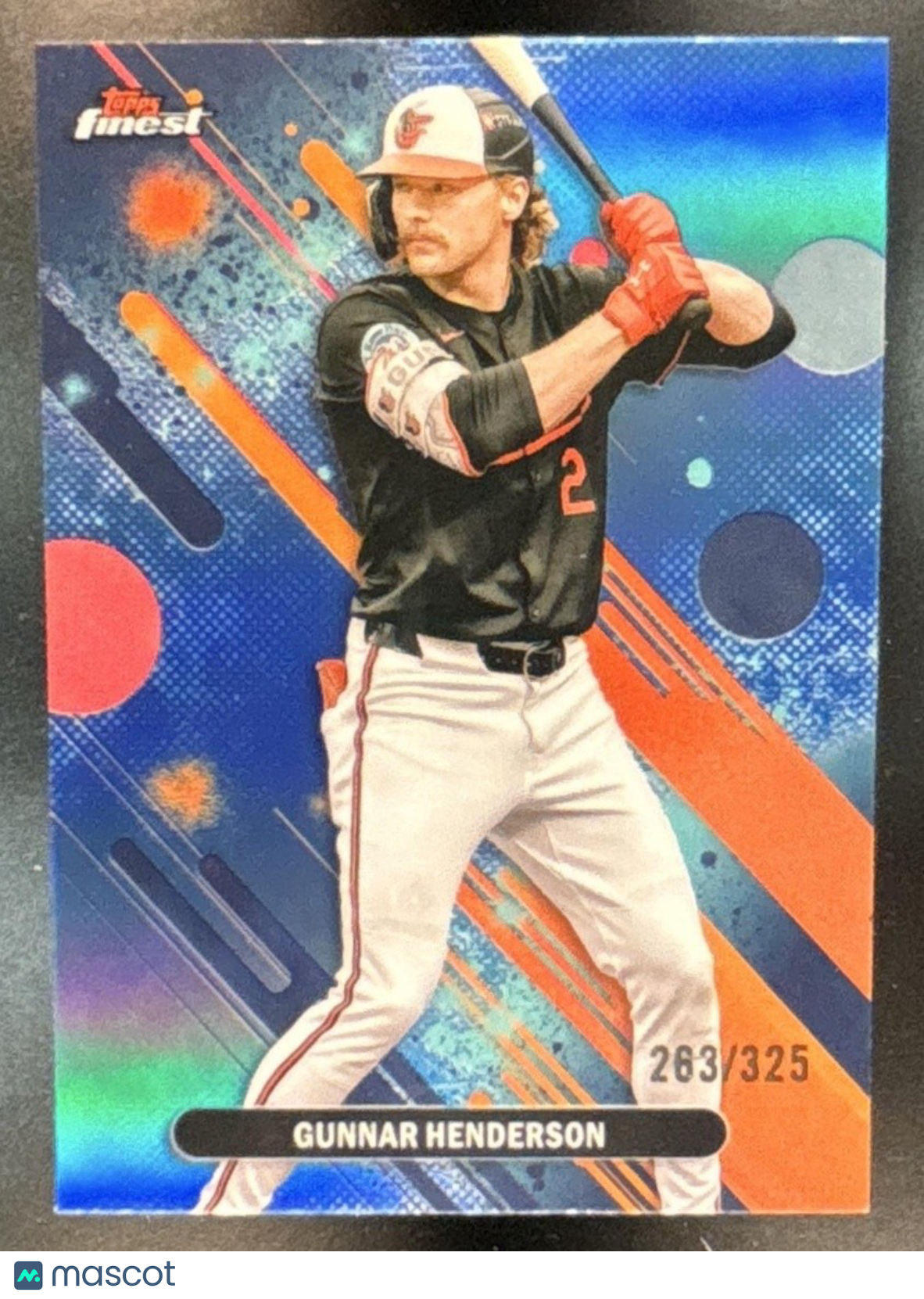 2025 Topps Finest Gunnar Henderson Sky Blue Refractor /325 #5 Baltimore Orioles - Sports Cards