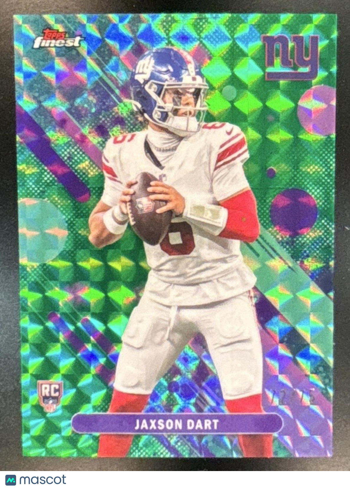 2025 Topps Finest Jaxson Dart Green Geometric Refractor /75 #2 RC Giants - Sports Cards