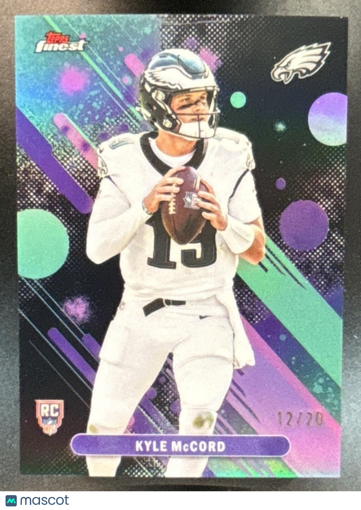 2025 Topps Finest Kyle McCord Black Refractor /20 #7 RC Philadelphia Eagles - Sports Cards