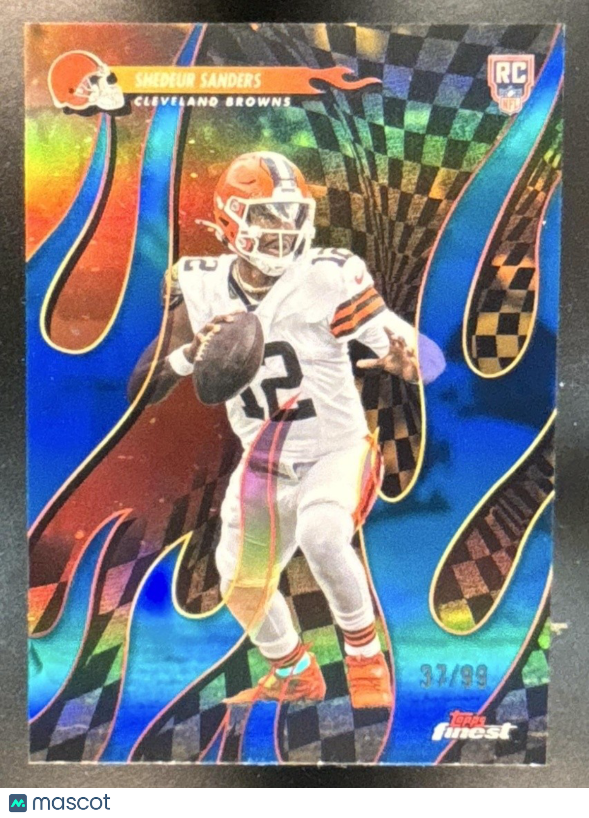 2025 Topps Finest Shedeur Sanders Torchers Blue Refractor /99 Cleveland Browns - Sports Cards