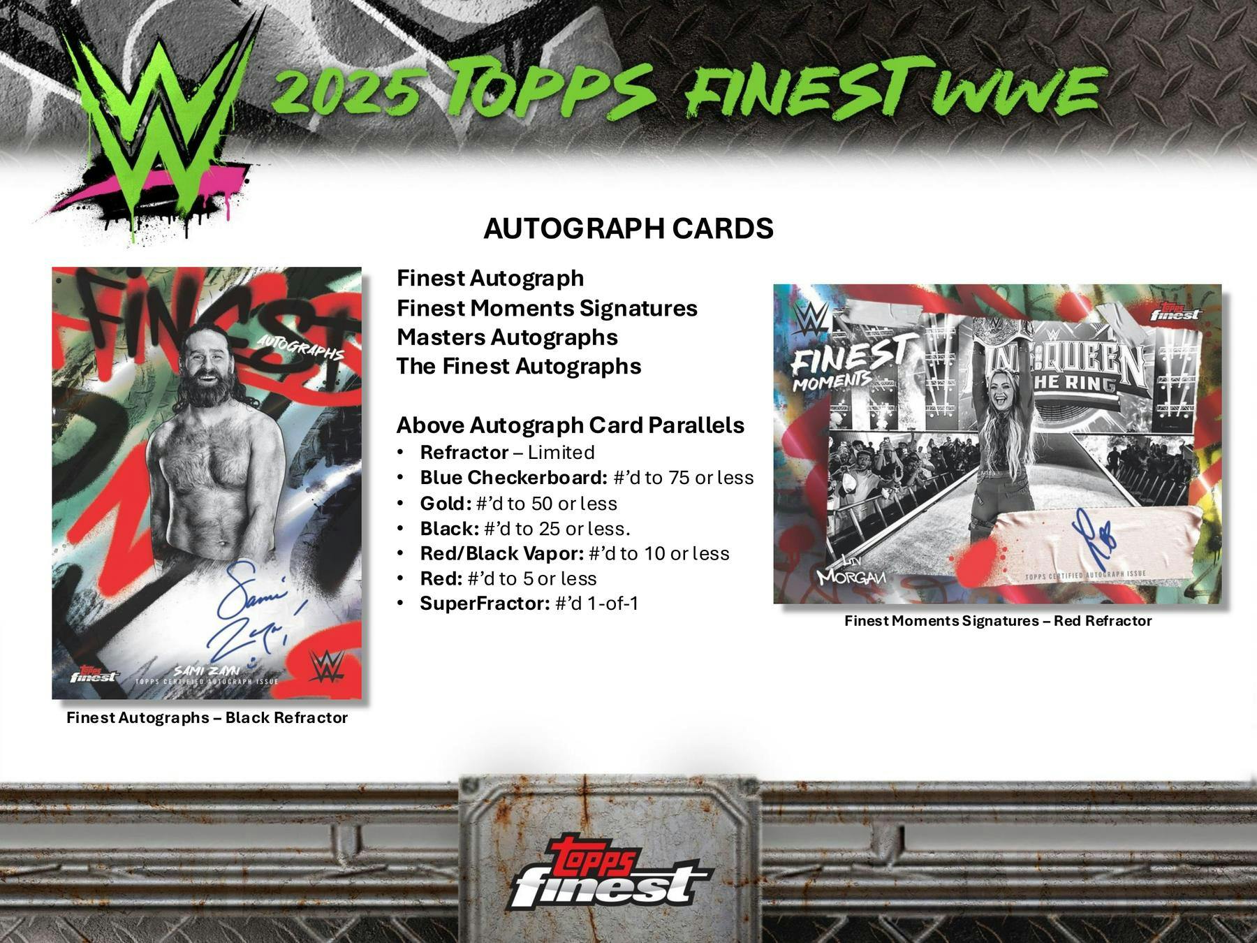 2025 Topps Finest WWE Hobby Box (2 Autos) - Hobby Box