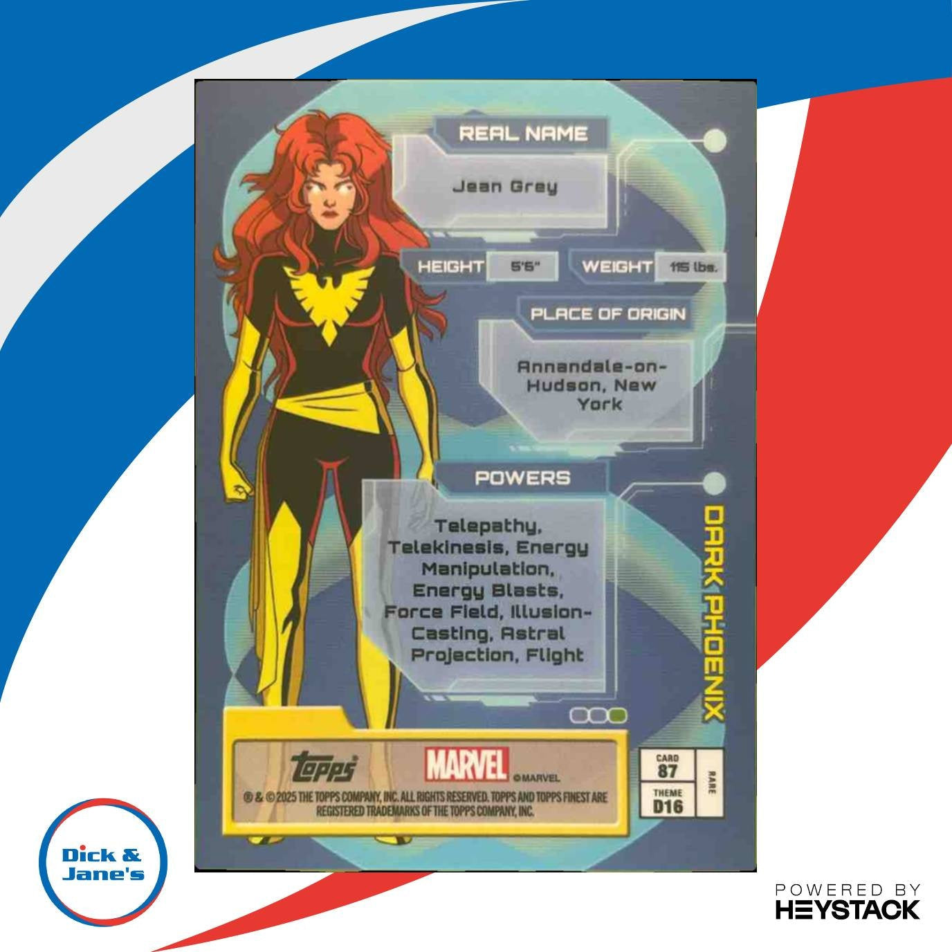 2025 Topps Finest X-Men ’97 Dark Phoenix Orange Refractor /25 #87 - Non-Sports Cards