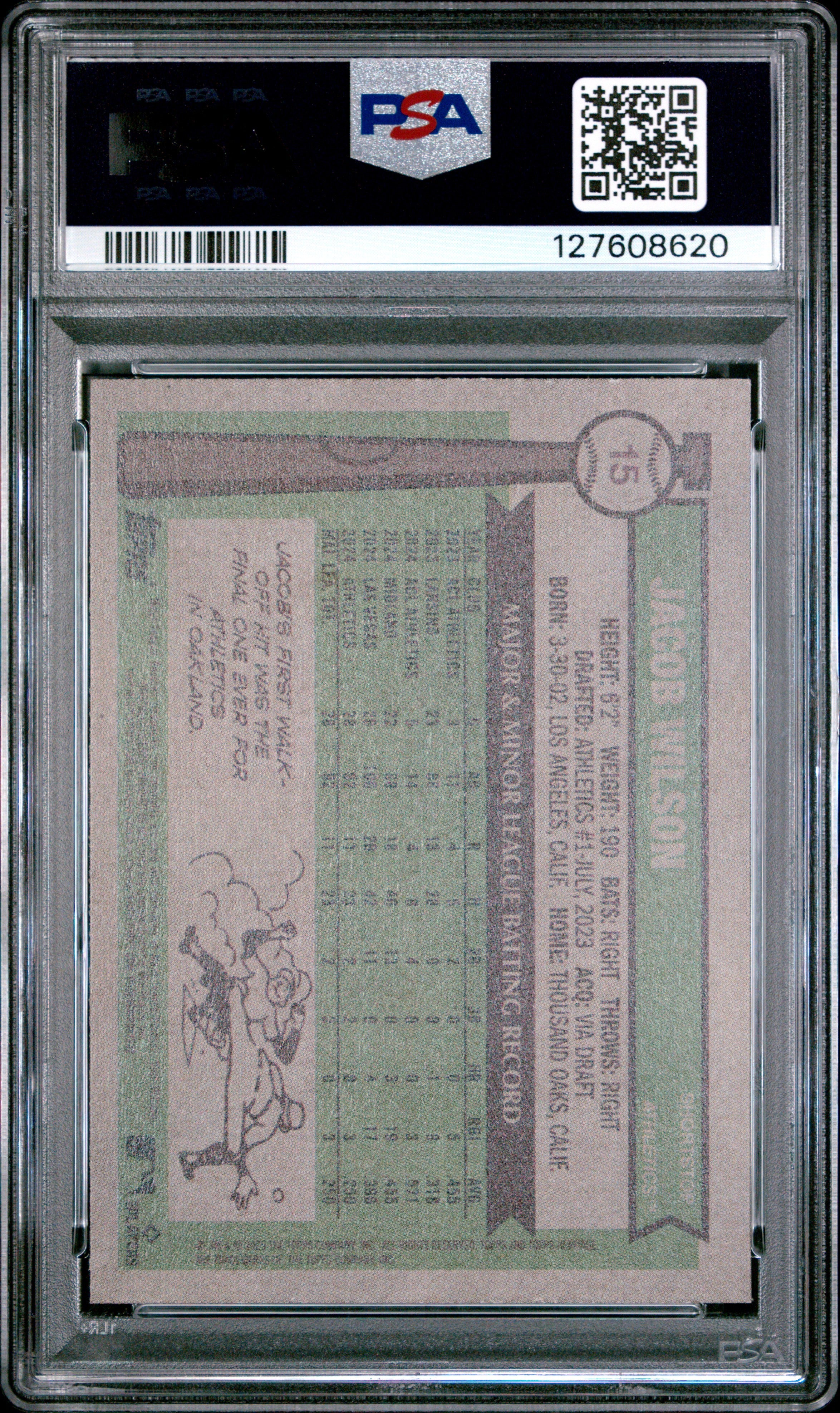 2025 Topps Heritage Jacob Wilson Rookie #15 PSA 9 MINT A’s - Graded Sports Cards