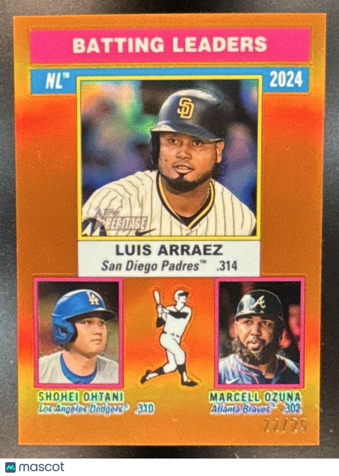 2025 Topps Heritage SHOHEI OHTANI Luis Arraez Marcell Ozuna Chrome Orange /25 - Sports Cards