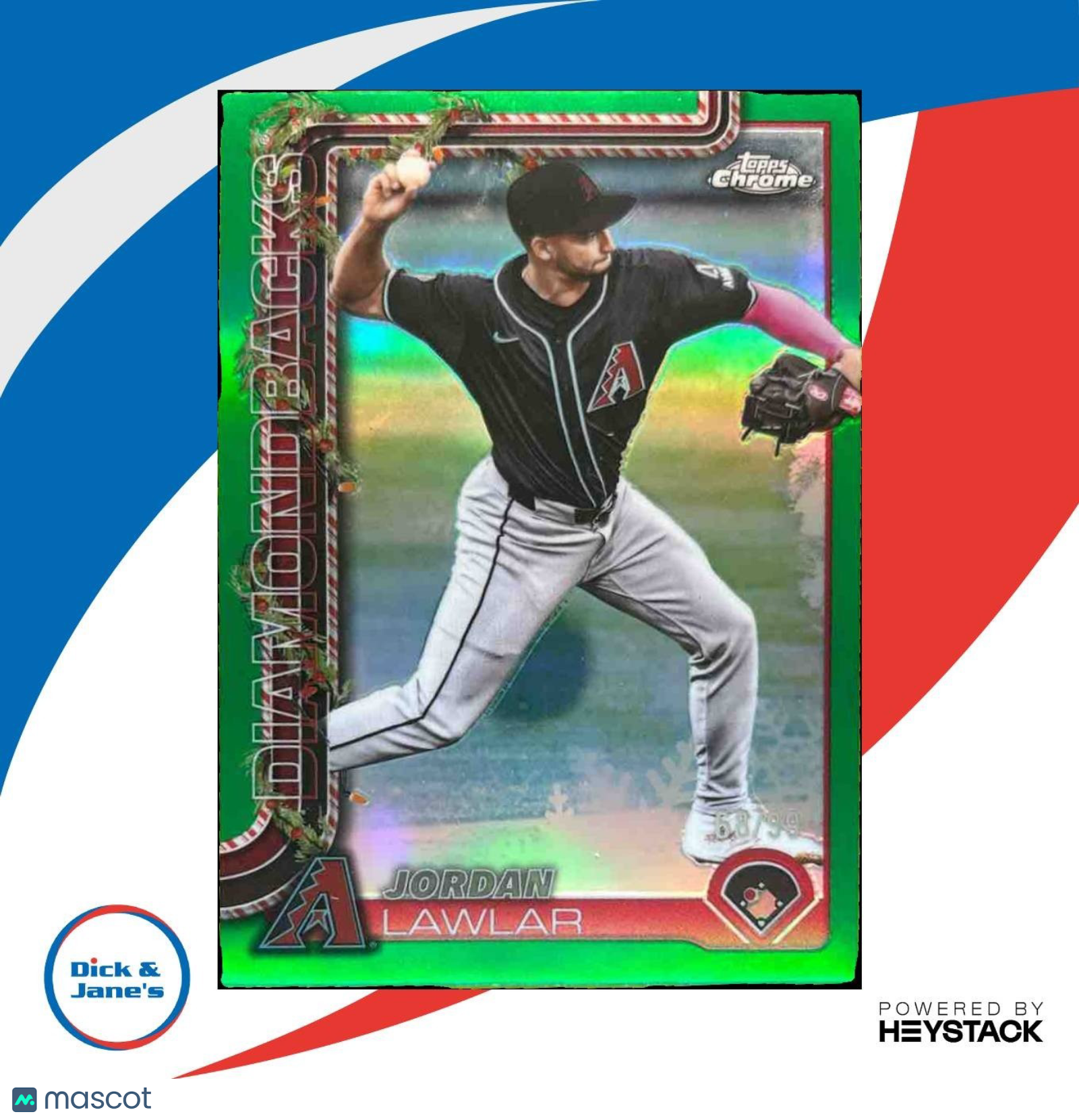 2025 Topps Holiday Jordan Lawlar Chrome Green /99 #HC141 Arizona Diamondbacks - Sports Cards