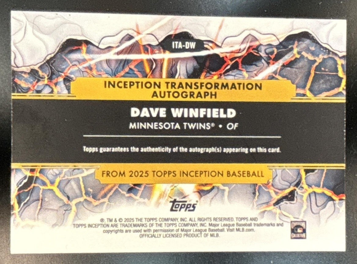 2025 Topps Inception Dave Winfield Transformation Auto /100 San Diego Padres - Sports Cards