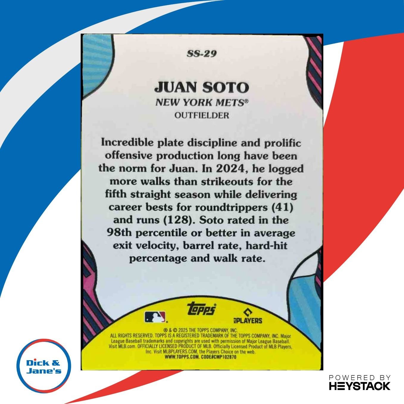 2025 Topps Juan Soto Summer Superstars #SS-29 New York Mets - Sports Cards