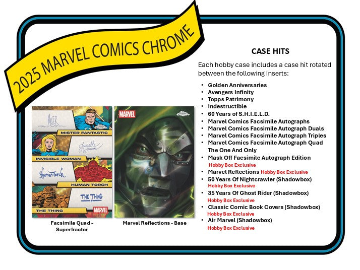 2025 Topps Marvel Chrome Hobby Box (June 16th) - Trading Cards