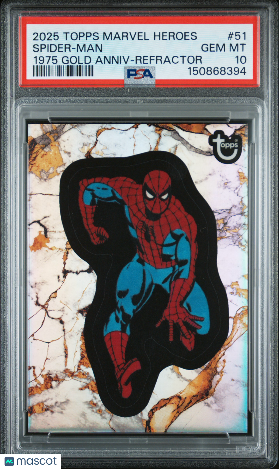 2025 Topps Marvel Comic Book Heroes 1975 Gold Anniversary Spider-Man #51 PSA 10 - Graded Non-Sports Cards