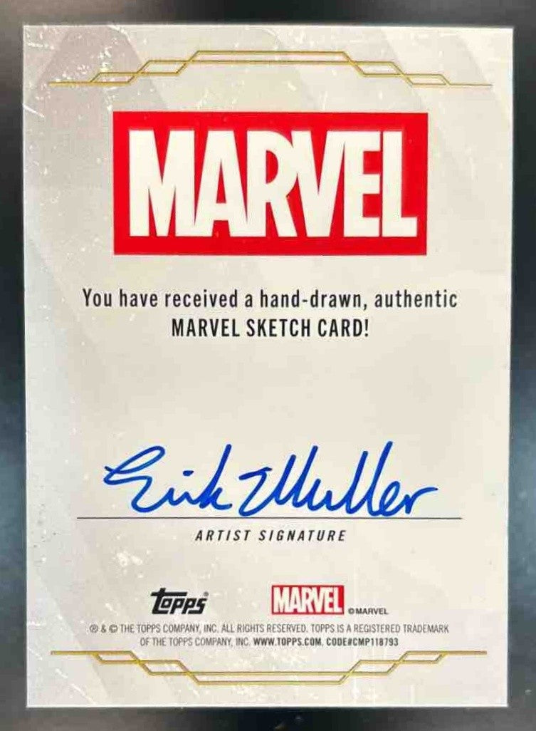 2025 Topps Marvel Heroes 1975 Golden Anniversary Iceman Sketch Eric Mueller 1/1 - Non-Sports Cards