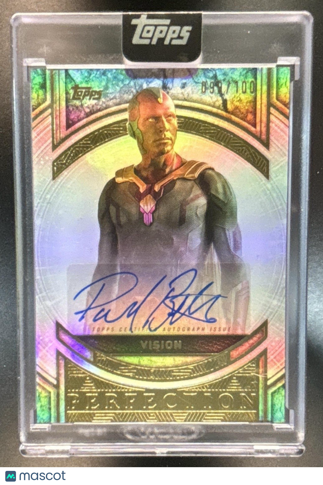 2025 Topps Marvel The Collector Paul Bettany as Vision Perfection Auto /100 - Non-Sports Cards