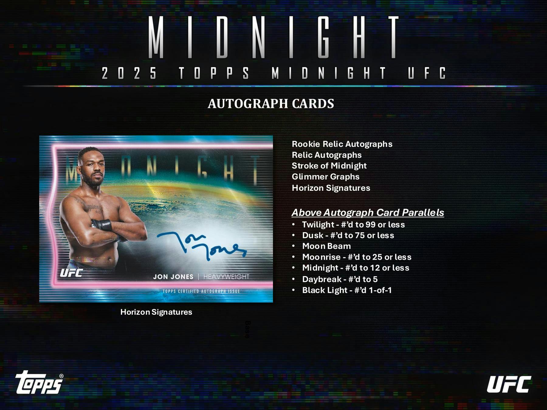 2025 Topps Midnight UFC Hobby Box (3 Autos) - Trading Cards