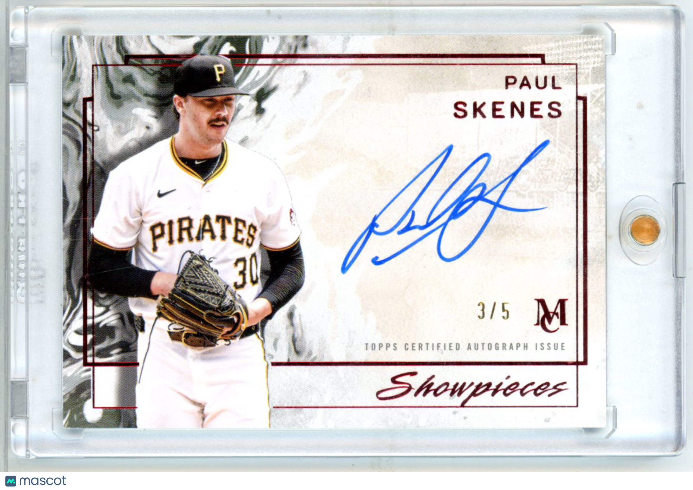 2025 Topps Museum Collection Showpieces Paul Skenes On Card Auto 3/5 Pirates - Sports Cards