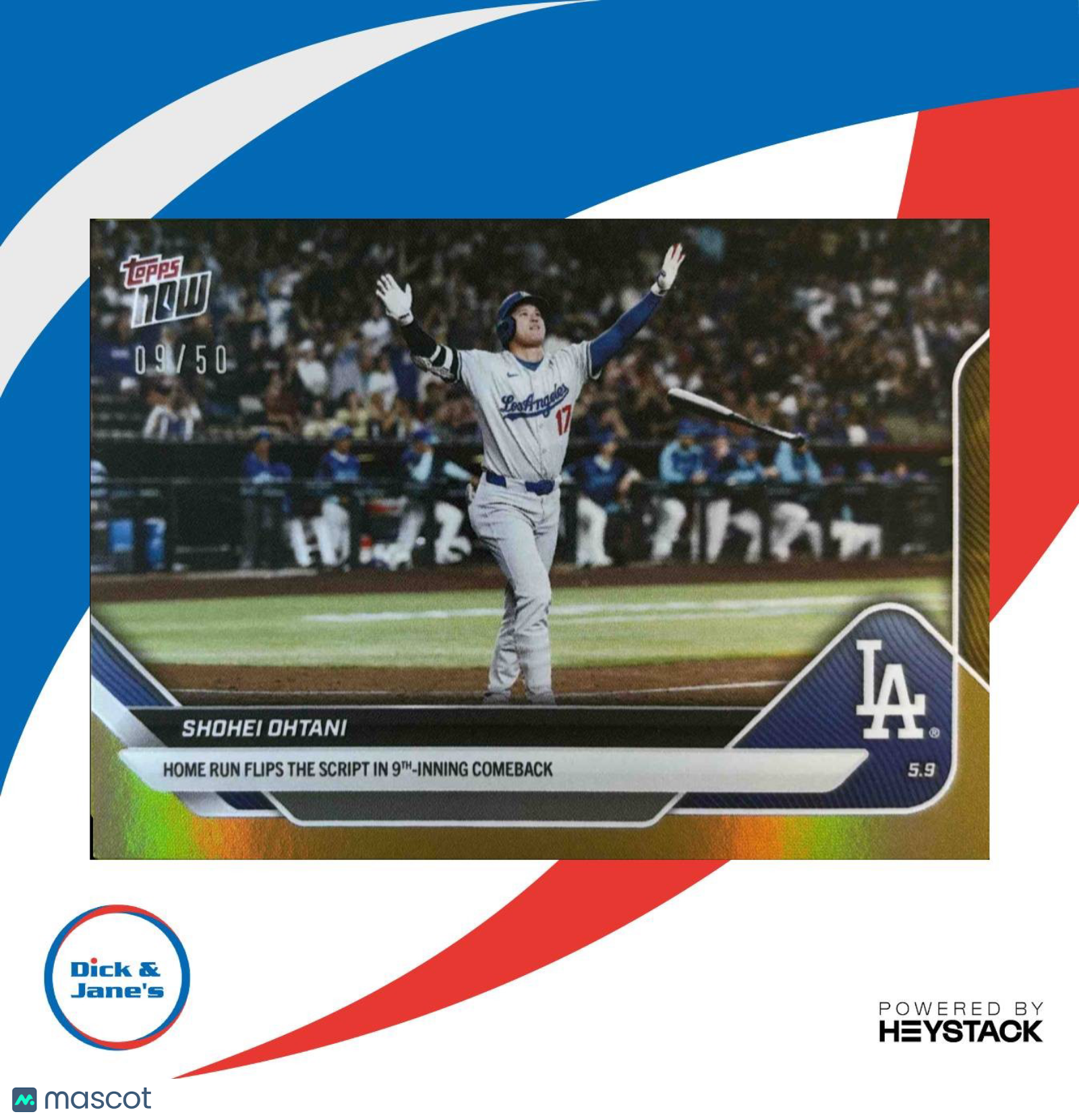 2025 Topps Now Shohei Ohtani Gold Foil 5/50 #160 Los Angeles Dodgers - Sports Cards