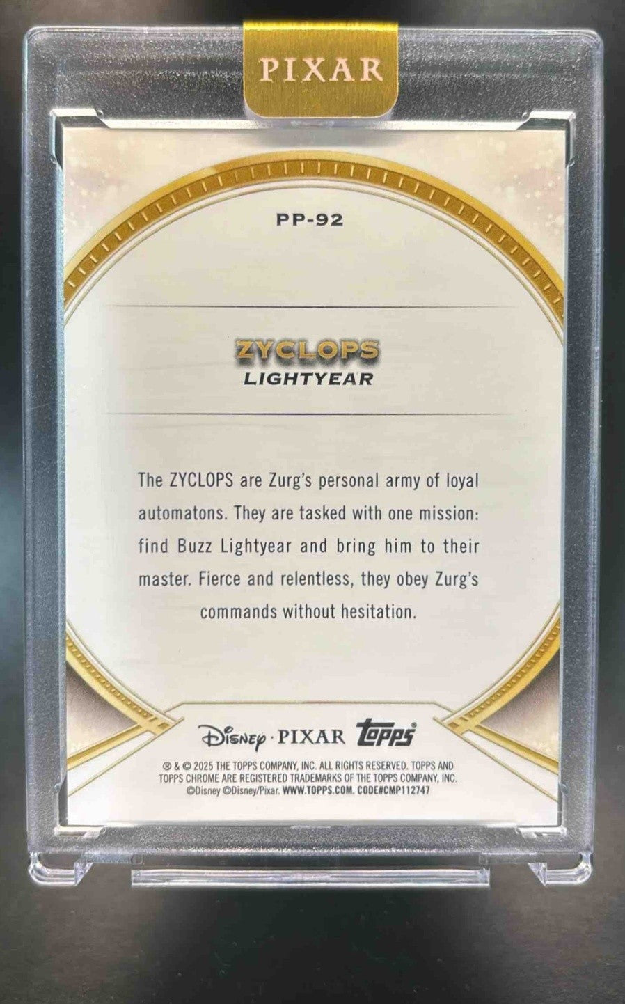 2025 Topps Pixar Gold Zyclops Perfection Encased 2/100 #PP-92 - Non-Sports Cards