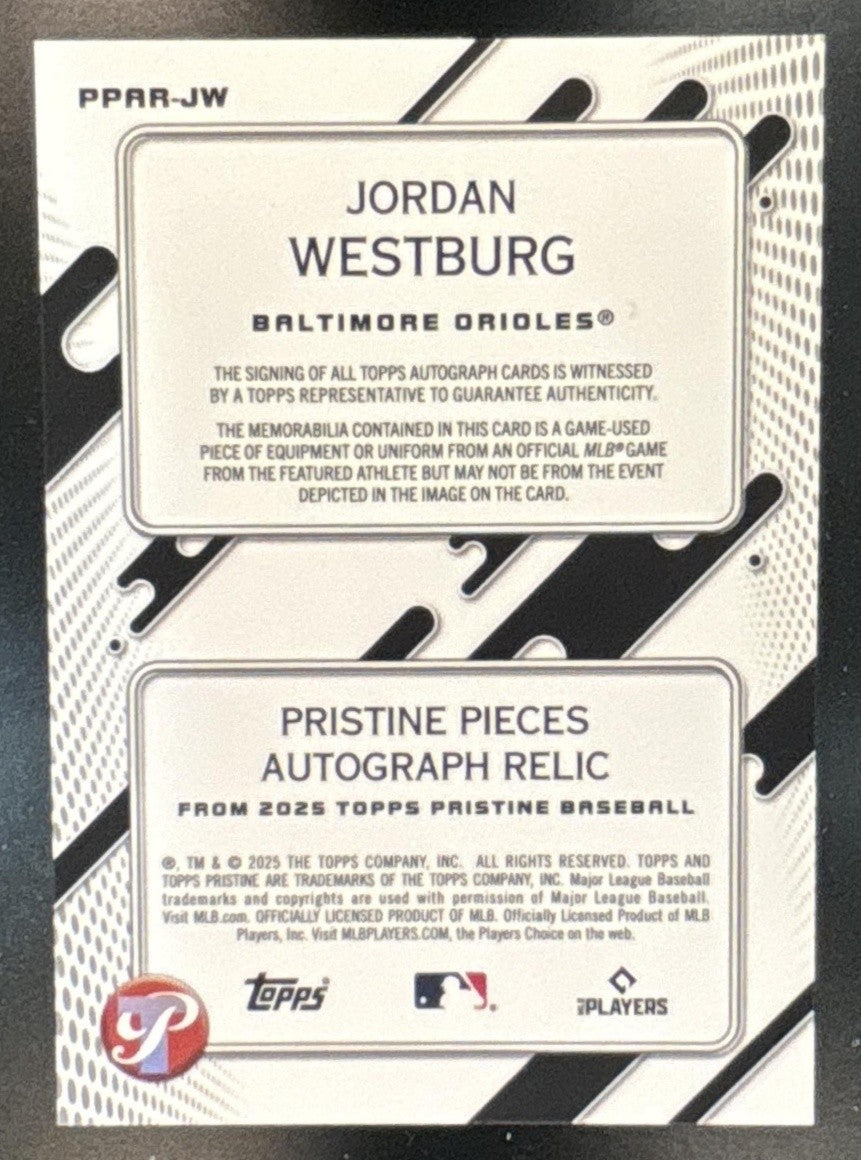 2025 Topps Pristine Jordan Westburg Pieces Auto Relic MEM Baltimore Orioles - Sports Cards