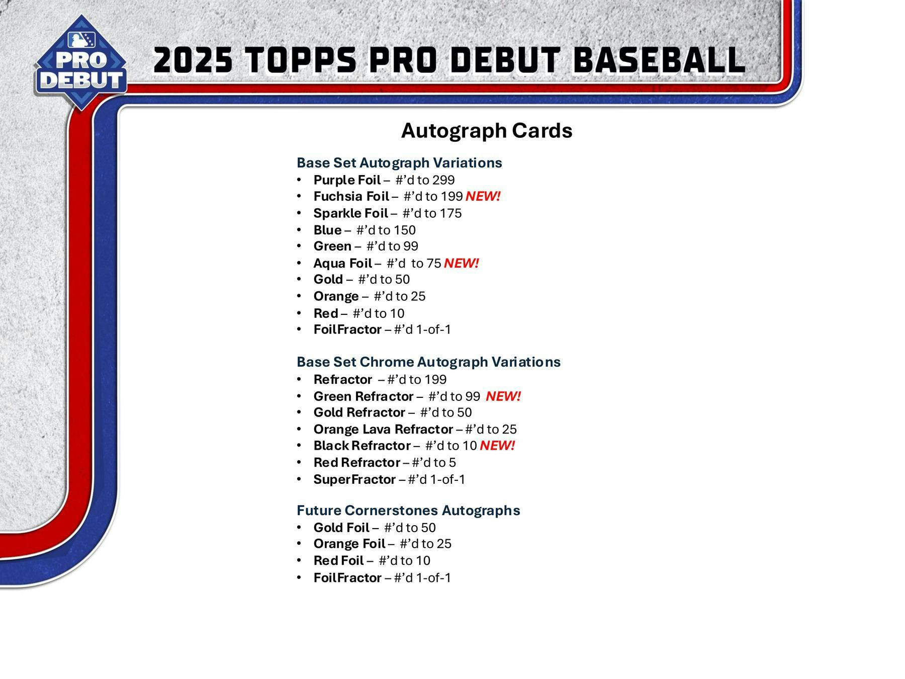 2025 Topps Pro Debut Baseball Hobby Jumbo Box (4 Autos / Chrome Inserts) - MLB Hobby Box