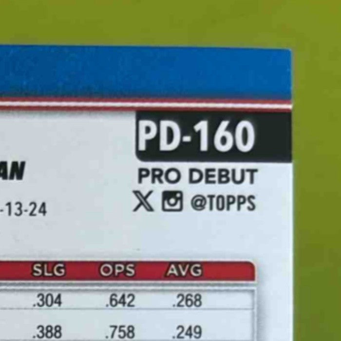 2025 Topps Pro Debut Caleb Durbin Auto Fuchsia Foil 15/199 Nashville Sounds - Sports Cards