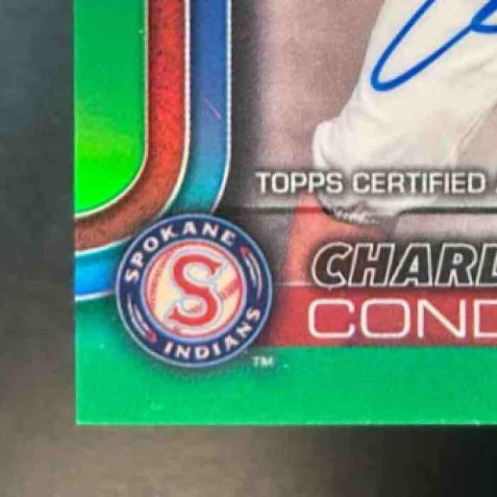 2025 Topps Pro Debut Charlie Condon Chrome Green Refractor /99 #PDC-64 Indians - Sports Cards