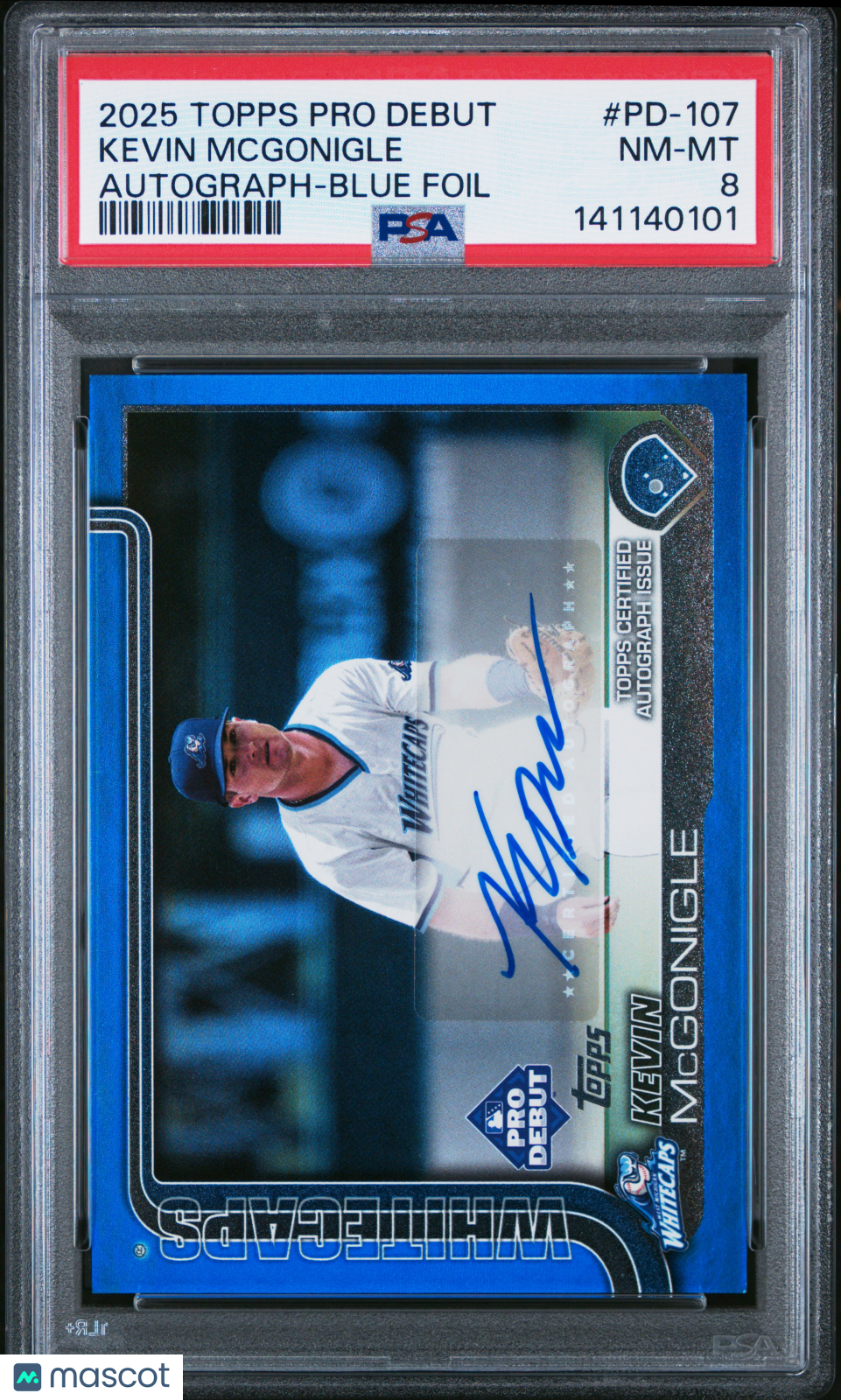 2025 Topps Pro Debut Kevin Mcgonigle Autograph Blue Foil 030/150 #107 PSA 8 - Graded Sports Cards